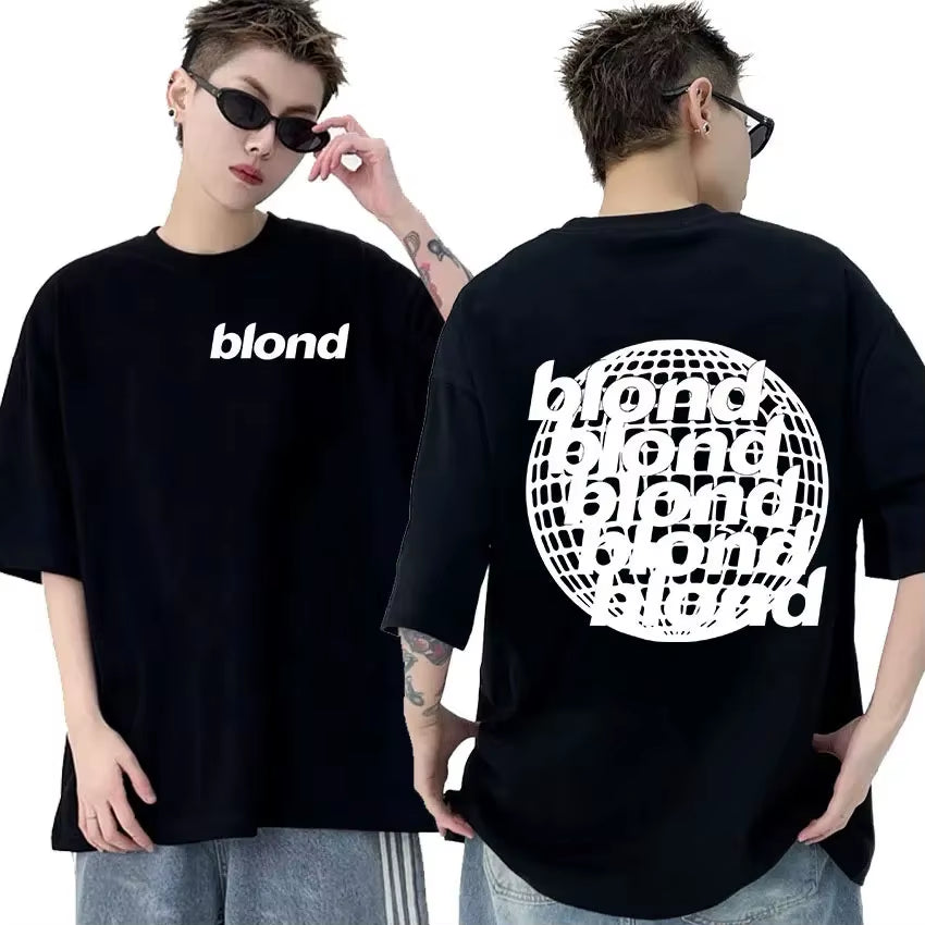Rapper Frank Retro Graphic T Shirt Men'S Hip Hop Ocean Album Clothing T-Shirts Y2K Unisex Blond Fashion Oversized Cotton T-Shirt