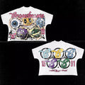 Harajuku Casual Summer Short Sleeve Men Women Y2K Hip Hop Graphic Print T Shirt Oversized Cotton T Shirt Gothic Tops Streetwear