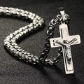 Men'S Stainless Steel Jesus Christ Holy Crucifix Cross Pendants Necklaces Orthodox Long Chain Necklaces Boys Jewelry