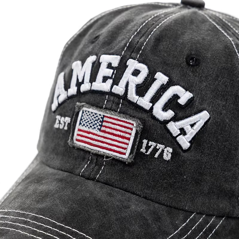 New Unisex Cap AMERICA Letter Embroidery Vintage Baseball Cap Men Women Casual Outdoor Streetwear Sports Hat