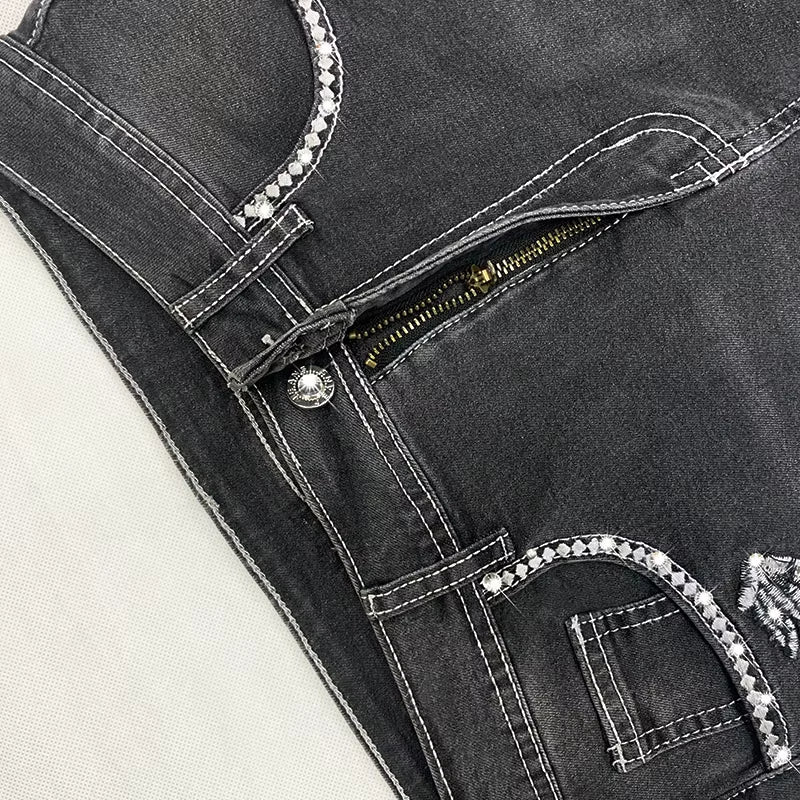 High Waist Women Jeans 2025 Fashion Sexy Straight Pants plus Size Comfortable Jeans Vintage Washable Black Denim Pants Elastic