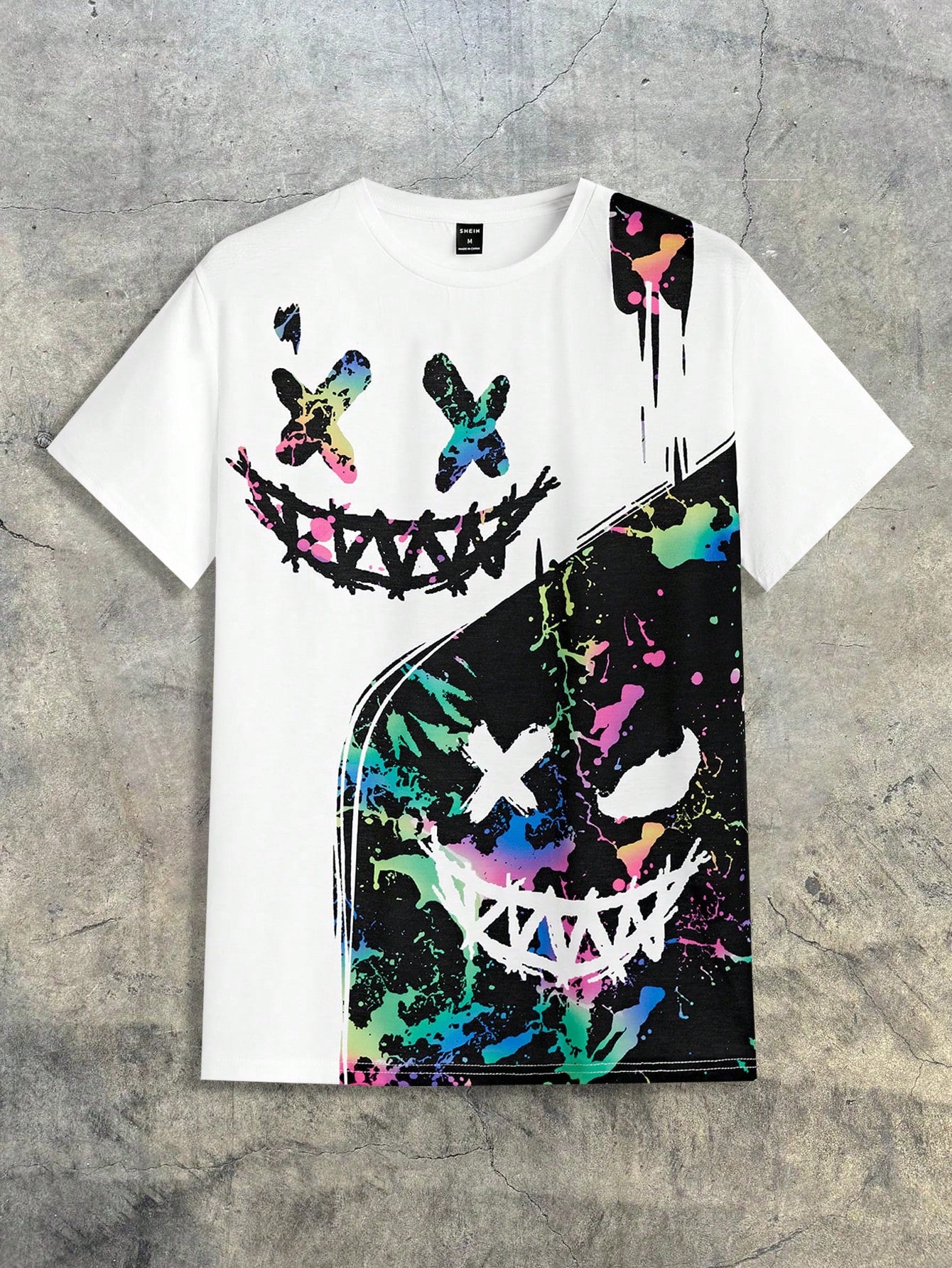 AXEPEAK Men Funny Reflective Cartoon Graphic Short Sleeve Tee, for Going Out, for Friends, Streetwear Edition