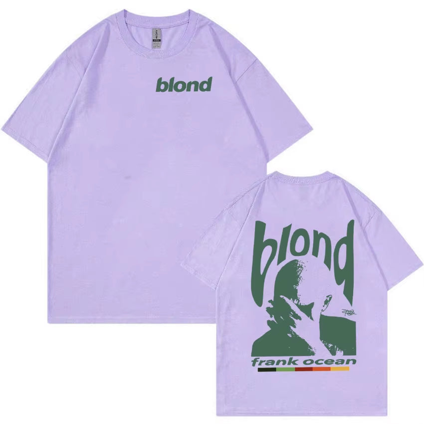 Rapper Frank Retro Graphic T Shirt Men'S Hip Hop Ocean Album Clothing T-Shirts Y2K Unisex Blond Fashion Oversized Cotton T-Shirt