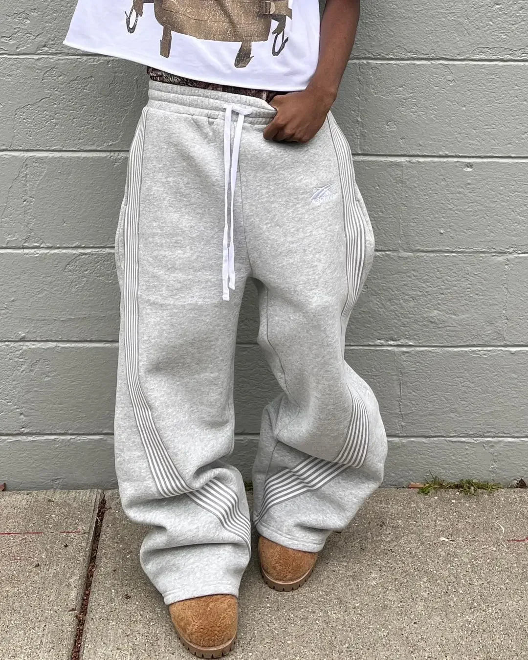 Casual Loose Straight Leg Pants Striped 2025 Summer Fashion Trend Brand Street Hip-Hop Jogging Men'S Women'S Harajuku Sweatpants