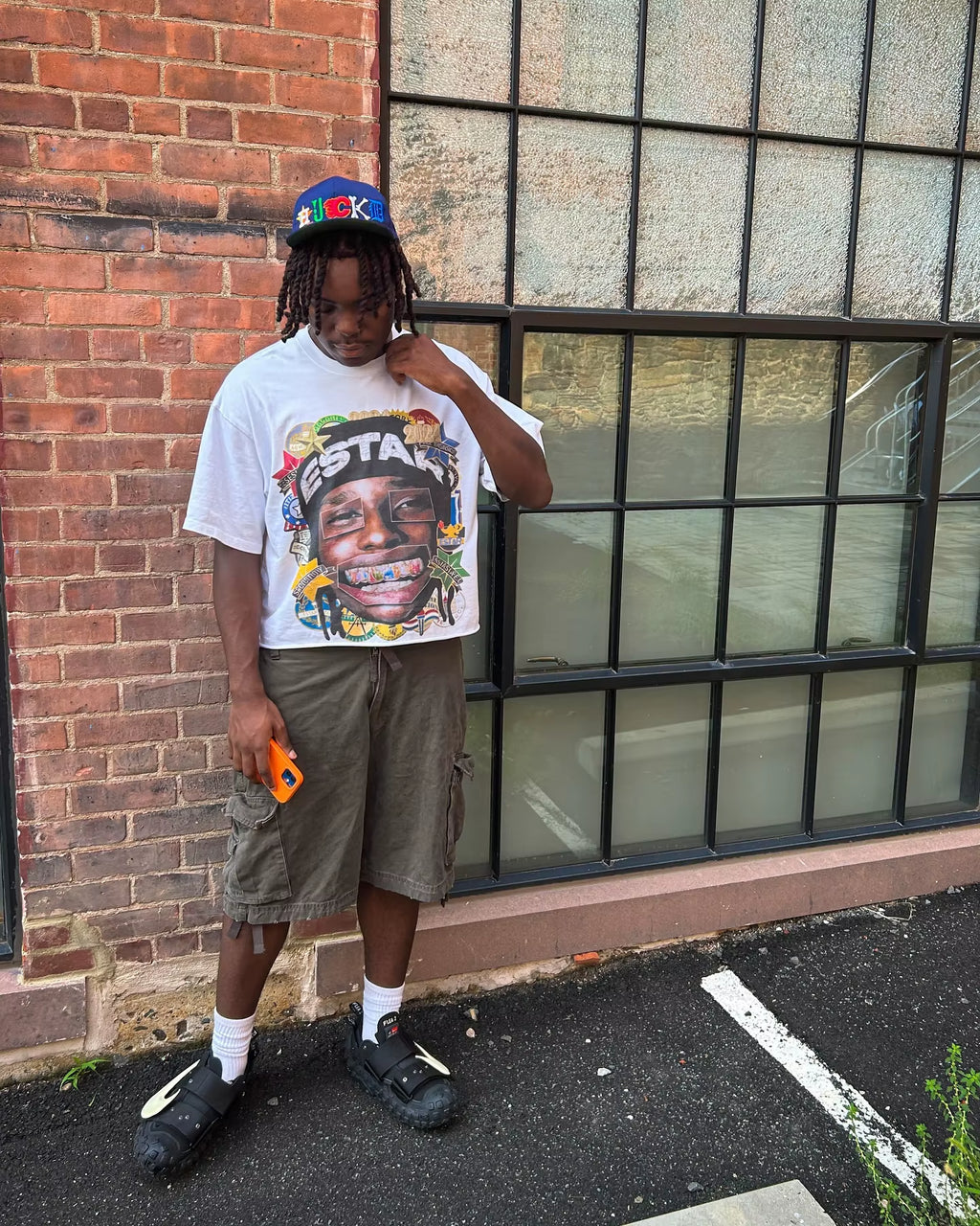 New Harajuku Couple Cartoon Pattern Graphic T Shirts Hip Hop Goth Oversized T Shirt Loose round Neck Short Sleeved Streetwear