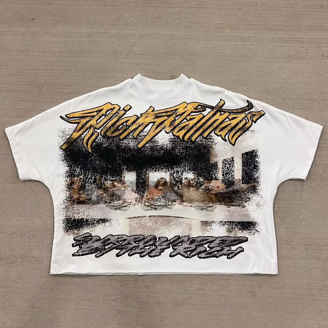 Oversized Letter Pattern Graphic T Shirts Y2K Top Men Clothing Loose Short Sleeve Harajuku Gothic Casual T Shirt Streetwear