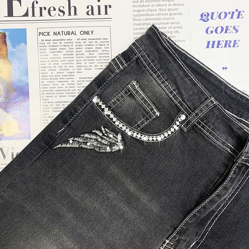 High Waist Women Jeans 2025 Fashion Sexy Straight Pants plus Size Comfortable Jeans Vintage Washable Black Denim Pants Elastic