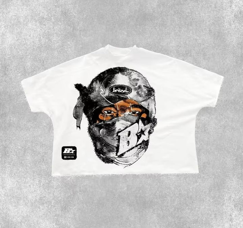 Retro Loose Casual Graphic T Shirts Y2K Harajuku Hip Hop Short Sleeved Men and Women Oversized T Shirt Goth Rock Tops Streetwear