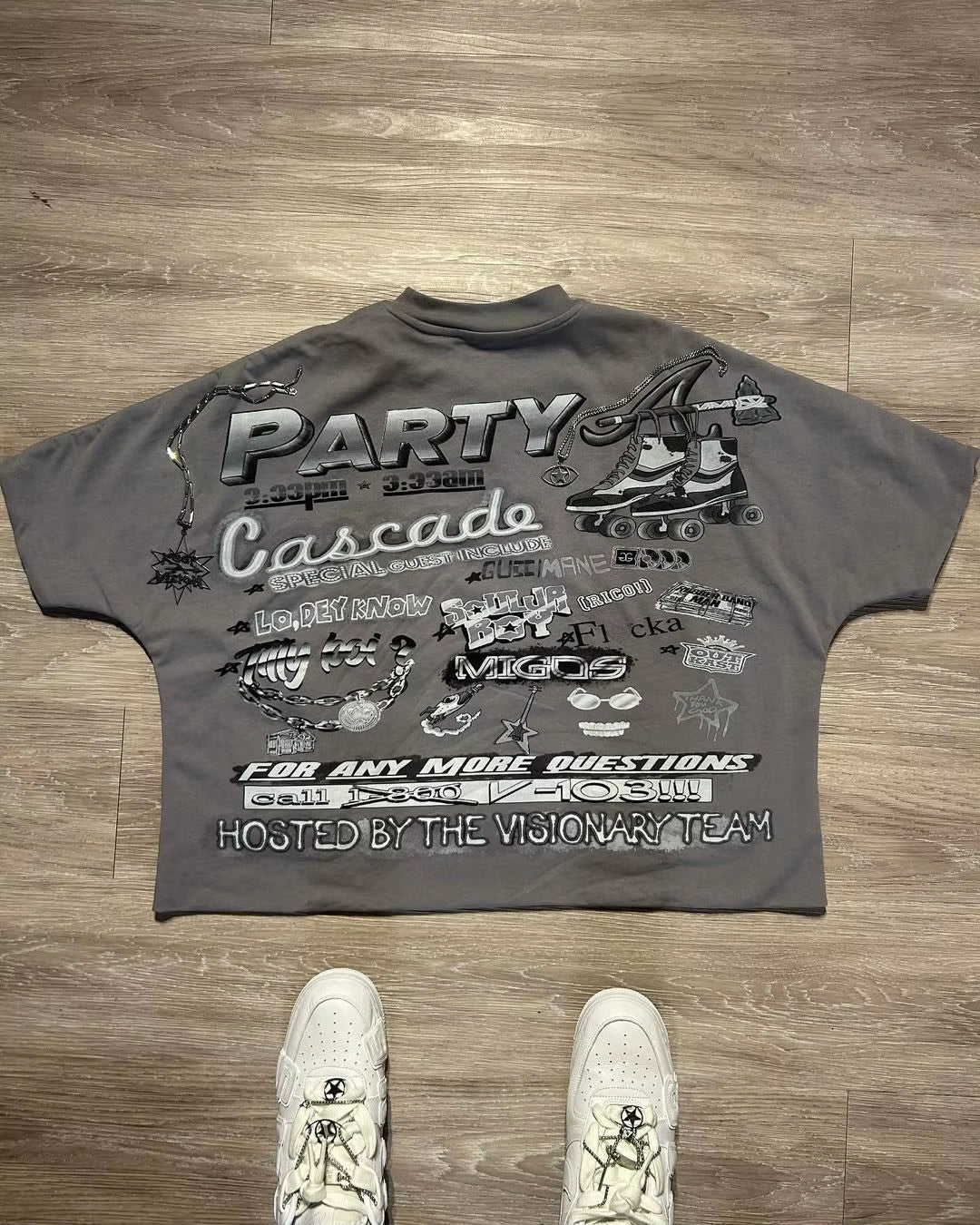 Harajuku Gothic Gray Y2K Top New Oversized T Shirt Men and Women Hip Hop Punk Graphic T Shirts Short Sleeve Tops Streetwear