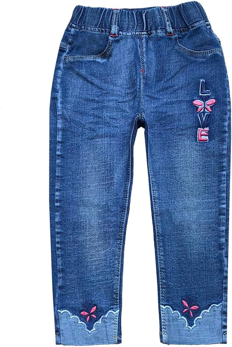 4-9T Infant Little Kids Girls Embroidery Jeans Denim Pants