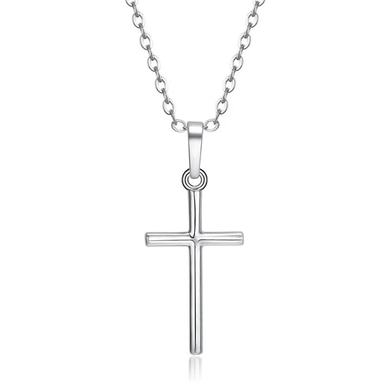 Fashion Cross Pendants Dropshipping Golden Silver Color Crystal Jesus Cross Pendant Necklace Jewelry for Men/Women Wholesale