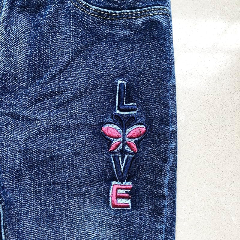 4-9T Infant Little Kids Girls Embroidery Jeans Denim Pants